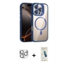 MARSİLYAN™- iPhone 16 Pro Max Kılıf Yadigar Asil Koleksiyonu - Şeffaf Pasifik Cam Ekran Koruyucu + Gümüş Pers Alüminyum Kamera Lens