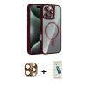 MARSİLYAN™- iPhone 16 Pro Max Kılıf Yadigar Asil Koleksiyonu - Şeffaf Pasifik Cam Ekran Koruyucu + Pers Alüminyum Kamera Lens - CLTM