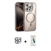 MARSİLYAN™- iPhone 16 Pro Max Kılıf Yadigar Asil Koleksiyonu - Şeffaf Pasifik Cam Ekran Koruyucu + Pers Alüminyum Kamera Lens - GI
