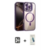 MARSİLYAN™- iPhone 16 Pro Max Kılıf Yadigar Asil Koleksiyonu - Şeffaf Pasifik Cam Ekran Koruyucu + PVD Metal Kamera Lens - GS