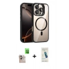 MARSİLYAN™- iPhone 16 Pro Max Kılıf Yadigar Asil Koleksiyonu - Şeffaf Pasifik Cam Ekran Koruyucu + Raze Metal Kamera Lens - NLGY