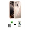 MARSİLYAN™- iPhone 16 Pro Max Kılıf Yadigar Asil Koleksiyonu - Şeffaf Pasifik Cam Ekran Koruyucu + Raze Metal Kamera Lens - SH
