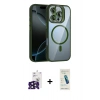 MARSİLYAN™- iPhone 16 Pro Max Kılıf Yadigar Asil Koleksiyonu - Şeffaf Pasifik Cam Ekran Koruyucu + Bilvis Titan Kamera Lens - SH