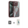 MARSİLYAN™- iPhone 16 Pro Max Kılıf Yadigar Asil Koleksiyonu - Şeffaf Pasifik Cam Ekran Koruyucu + Siyah PVD Metal Kamera Lens