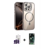 MARSİLYAN™- iPhone 16 Pro Max Kılıf Yadigar Asil Koleksiyonu - Siyah 360 Mat Full Body Arka Koruyucu + Bilvis Titan Kamera Lens - SH