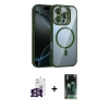 MARSİLYAN™- iPhone 16 Pro Max Kılıf Yadigar Asil Koleksiyonu - Siyah 360 Mat Full Body Arka Koruyucu + Bilvis Titan Kamera Lens - GS
