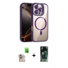 MARSİLYAN™- iPhone 16 Pro Max Kılıf Yadigar Asil Koleksiyonu - Siyah 360 Mat Full Body Arka Koruyucu + Raze Metal Kamera Lens - NLGY