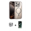 MARSİLYAN™- iPhone 16 Pro Max Kılıf Yadigar Asil Koleksiyonu - Siyah 360 Mat Full Body Arka Koruyucu + Pers Alüminyum Kamera Lens - GI
