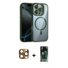 MARSİLYAN™- iPhone 16 Pro Max Kılıf Yadigar Asil Koleksiyonu - Siyah 360 Mat Full Body Arka Koruyucu + Pers Alüminyum Kamera Lens - CLTM