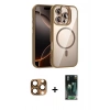 MARSİLYAN™- iPhone 16 Pro Max Kılıf Yadigar Asil Koleksiyonu - Siyah 360 Mat Full Body Arka Koruyucu + Pers Alüminyum Kamera Lens - CLTM