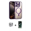 MARSİLYAN™- iPhone 16 Pro Max Kılıf Yadigar Asil Koleksiyonu - Siyah 360 Mat Full Body Arka Koruyucu + Pers Alüminyum Kamera Lens - GI