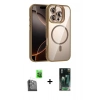 MARSİLYAN™- iPhone 16 Pro Max Kılıf Yadigar Asil Koleksiyonu - Siyah 360 Mat Full Body Arka Koruyucu + Siyah Raze Metal Kamera Lens