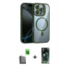 MARSİLYAN™- iPhone 16 Pro Max Kılıf Yadigar Asil Koleksiyonu - Siyah 360 Mat Full Body Arka Koruyucu + Siyah Raze Metal Kamera Lens