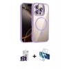 MARSİLYAN™- iPhone 16 Pro Max Kılıf Yadigar Asil Koleksiyonu - Siyah 3D Antistatik Cam Ekran Koruyucu + Bilvis Titan Kamera Lens - TMGI