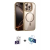 MARSİLYAN™- iPhone 16 Pro Max Kılıf Yadigar Asil Koleksiyonu - Siyah 3D Antistatik Cam Ekran Koruyucu + Bilvis Titan Kamera Lens - TMGI
