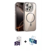 MARSİLYAN™- iPhone 16 Pro Max Kılıf Yadigar Asil Koleksiyonu - Siyah 3D Antistatik Cam Ekran Koruyucu + Bilvis Titan Kamera Lens - GS