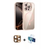 MARSİLYAN™- iPhone 16 Pro Max Kılıf Yadigar Asil Koleksiyonu - Siyah 3D Antistatik Cam Ekran Koruyucu + Pers Alüminyum Kamera Lens - CLTM