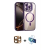 MARSİLYAN™- iPhone 16 Pro Max Kılıf Yadigar Asil Koleksiyonu - Siyah 3D Antistatik Cam Ekran Koruyucu + Pers Alüminyum Kamera Lens - CLTM