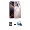 MARSİLYAN™- iPhone 16 Pro Max Kılıf Yadigar Asil Koleksiyonu - Siyah 3D Antistatik Cam Ekran Koruyucu + PVD Metal Kamera Lens - GS