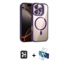 MARSİLYAN™- iPhone 16 Pro Max Kılıf Yadigar Asil Koleksiyonu - Siyah 3D Antistatik Cam Ekran Koruyucu + PVD Metal Kamera Lens - SH