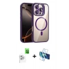 MARSİLYAN™- iPhone 16 Pro Max Kılıf Yadigar Asil Koleksiyonu - Siyah 3D Antistatik Cam Ekran Koruyucu + Raze Metal Kamera Lens - BZ