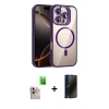 MARSİLYAN™- iPhone 16 Pro Max Kılıf Yadigar Asil Koleksiyonu - Siyah 3D Antistatik Hayalet Cam Ekran Koruyucu + Raze Metal Kamera Lens - NLGY