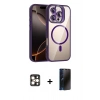 MARSİLYAN™- iPhone 16 Pro Max Kılıf Yadigar Asil Koleksiyonu - Siyah 3D Antistatik Hayalet Cam Ekran Koruyucu + PVD Metal Kamera Lens - GD