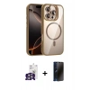 MARSİLYAN™- iPhone 16 Pro Max Kılıf Yadigar Asil Koleksiyonu - Siyah 3D Antistatik Hayalet Cam Ekran Koruyucu + Bilvis Titan Kamera Lens - GS