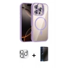 MARSİLYAN™- iPhone 16 Pro Max Kılıf Yadigar Asil Koleksiyonu - Siyah 3D Antistatik Hayalet Cam Ekran Koruyucu + Pers Alüminyum Kamera Lens - GS