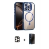MARSİLYAN™- iPhone 16 Pro Max Kılıf Yadigar Asil Koleksiyonu - Siyah 3D Antistatik Hayalet Cam Ekran Koruyucu + PVD Metal Kamera Lens - GD