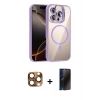 MARSİLYAN™- iPhone 16 Pro Max Kılıf Yadigar Asil Koleksiyonu - Siyah 3D Antistatik Hayalet Cam Ekran Koruyucu + Pers Alüminyum Kamera Lens - CLTM