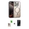 MARSİLYAN™- iPhone 16 Pro Max Kılıf Yadigar Asil Koleksiyonu - Siyah 3D Antistatik Hayalet Cam Ekran Koruyucu + Raze Metal Kamera Lens - NLGY