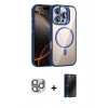 MARSİLYAN™- iPhone 16 Pro Max Kılıf Yadigar Asil Koleksiyonu - Siyah 3D Antistatik Hayalet Cam Ekran Koruyucu + Pers Alüminyum Kamera Lens - GI