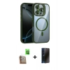 MARSİLYAN™- iPhone 16 Pro Max Kılıf Yadigar Asil Koleksiyonu - Siyah 3D Antistatik Hayalet Cam Ekran Koruyucu + Raze Metal Kamera Lens - CLTM