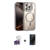 MARSİLYAN™- iPhone 16 Pro Max Kılıf Yadigar Asil Koleksiyonu - Siyah 3D Antistatik Hayalet Cam Ekran Koruyucu + Bilvis Titan Kamera Lens - SH