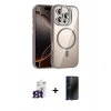 MARSİLYAN™- iPhone 16 Pro Max Kılıf Yadigar Asil Koleksiyonu - Siyah 3D Antistatik Hayalet Cam Ekran Koruyucu + Bilvis Titan Kamera Lens - TMGI