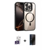 MARSİLYAN™- iPhone 16 Pro Max Kılıf Yadigar Asil Koleksiyonu - Siyah 3D Antistatik Hayalet Cam Ekran Koruyucu + Bilvis Titan Kamera Lens - TMGI