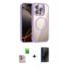 MARSİLYAN™- iPhone 16 Pro Max Kılıf Yadigar Asil Koleksiyonu - Siyah 3D Antistatik Hayalet Cam Ekran Koruyucu + Raze Metal Kamera Lens - NLGY