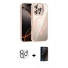MARSİLYAN™- iPhone 16 Pro Max Kılıf Yadigar Asil Koleksiyonu - Siyah 3D Antistatik Hayalet Cam Ekran Koruyucu + Pers Alüminyum Kamera Lens - GS