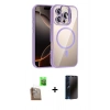 MARSİLYAN™- iPhone 16 Pro Max Kılıf Yadigar Asil Koleksiyonu - Siyah 3D Antistatik Hayalet Cam Ekran Koruyucu + Raze Metal Kamera Lens - CLTM