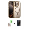 MARSİLYAN™- iPhone 16 Pro Max Kılıf Yadigar Asil Koleksiyonu - Siyah 3D Antistatik Hayalet Cam Ekran Koruyucu + Raze Metal Kamera Lens - NLGY