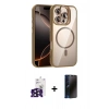 MARSİLYAN™- iPhone 16 Pro Max Kılıf Yadigar Asil Koleksiyonu - Siyah 3D Antistatik Hayalet Cam Ekran Koruyucu + Bilvis Titan Kamera Lens - SH
