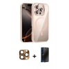 MARSİLYAN™- iPhone 16 Pro Max Kılıf Yadigar Asil Koleksiyonu - Siyah 3D Antistatik Hayalet Cam Ekran Koruyucu + Pers Alüminyum Kamera Lens - CLTM