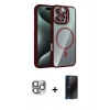 MARSİLYAN™- iPhone 16 Pro Max Kılıf Yadigar Asil Koleksiyonu - Siyah 3D Antistatik Hayalet Cam Ekran Koruyucu + Pers Alüminyum Kamera Lens - GI