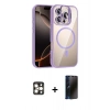 MARSİLYAN™- iPhone 16 Pro Max Kılıf Yadigar Asil Koleksiyonu - Siyah 3D Antistatik Hayalet Cam Ekran Koruyucu + PVD Metal Kamera Lens - GD