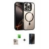 MARSİLYAN™- iPhone 16 Pro Max Kılıf Yadigar Asil Koleksiyonu - Siyah 3D Antistatik Hayalet Cam Ekran Koruyucu + Raze Metal Kamera Lens - NLGY
