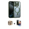 MARSİLYAN™- iPhone 16 Pro Max Kılıf Yadigar Asil Koleksiyonu - Siyah 3D Antistatik Mat Seramik Nano Ekran Koruyucu + Pers Alüminyum Kamera Lens - CLTM