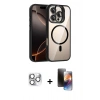 MARSİLYAN™- iPhone 16 Pro Max Kılıf Yadigar Asil Koleksiyonu - Siyah 3D Antistatik Mat Seramik Nano Ekran Koruyucu + Pers Alüminyum Kamera Lens - GS