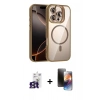 MARSİLYAN™- iPhone 16 Pro Max Kılıf Yadigar Asil Koleksiyonu - Siyah 3D Antistatik Mat Seramik Nano Ekran Koruyucu + Bilvis Titan Kamera Lens - TMGI