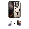 MARSİLYAN™- iPhone 16 Pro Max Kılıf Yadigar Asil Koleksiyonu - Siyah 3D Antistatik Mat Seramik Nano Ekran Koruyucu + Bilvis Titan Kamera Lens - TMGI